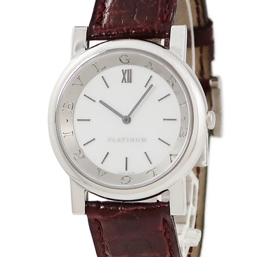 腕時計 ブルガリ BVLGARI アンフィティアトロ AT35PL クオーツ メンズ ホワイト 白 バー アラビア シンプル クォーツ Pt950