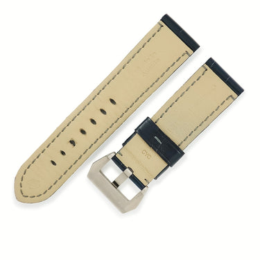 パネライ PANERAI 純正 ルミノール用 クロコバンド ネイビー クロコダイル チタン 腕時計パーツ 替え ベルト ストラップ 純正Ti製尾錠付き 予備 交換 24ｍｍ ネイビー 紺