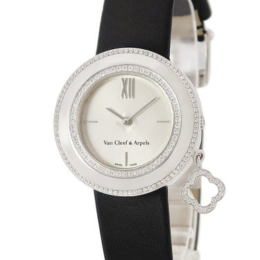 腕時計 ヴァンクリーフアーペル Van Cleef & Arpels チャーム ウォッチ VCARM95200 クオーツ レディース K18WG無垢 純正ダイヤ ギヨシェ