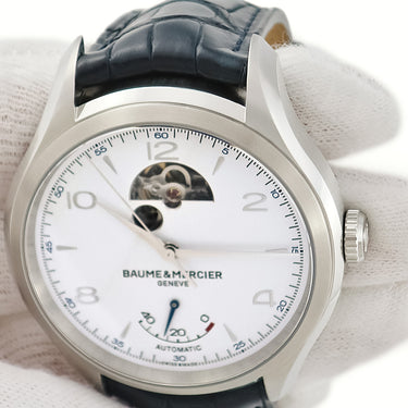 腕時計 ボーム&メルシエ BAUME&MERCIER クリフトン オープンバランス MOA10448 自動巻き メンズ ホワイト パワーリザーブインジケーター