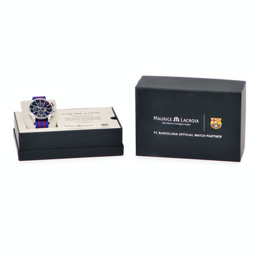 腕時計 モーリスラクロア Maurice Lacroix ポントス クロノグラフ PT6008-SS002-431 自動巻き メンズ FCバルセロナ コラボ ブルー サッカー