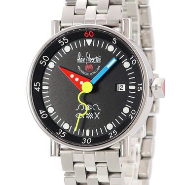 腕時計 アランシルベスタイン ALAIN SILBERSTEIN クラブ スポーツ KLS11 自動巻き メンズ OH済 ブラック 黒 デイト シースルーバック 限定