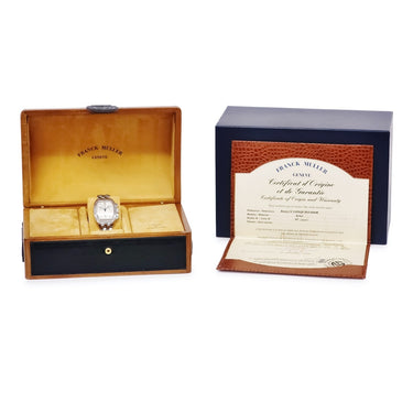 腕時計 フランクミュラー FRANCK MULLER コンキスタドール クロノグラフ 8005CC 自動巻き メンズ ギヨシェ デイト ビザン数字 青針