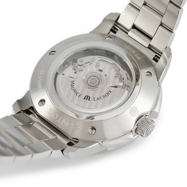 腕時計 モーリスラクロア Maurice Lacroix ポントス クロノグラフ PT6388-SS002-430-1 自動巻き メンズ OH済 ブルー デイト スモールセコンド