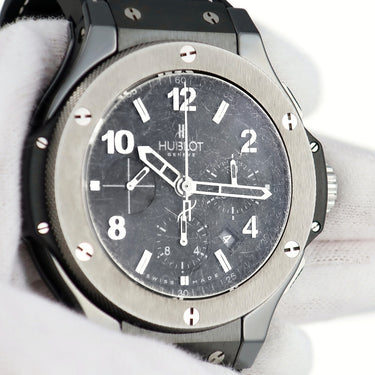 腕時計 ウブロ HUBLOT ビッグバン アイスバン 301.CT.130.RX 自動巻き メンズ クロノグラフ デイト スモールセコンド ブラック