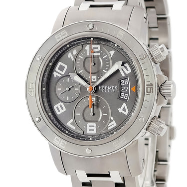 腕時計 エルメス HERMES クリッパー クロノグラフ メカニックダイバーズ CP2.941 自動巻き メンズ オレンジ針 アラビア