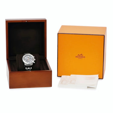 腕時計 エルメス HERMES クリッパー クロノグラフ メカニックダイバーズ CP2.941 自動巻き メンズ オレンジ針 アラビア