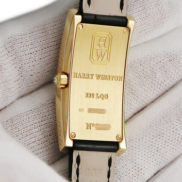 腕時計 ハリーウィンストン Harry Winston アヴェニュー 330/LQGL.M/D3.2 クオーツ レディース K18YG無垢 純正ダイヤ シェル 角型
