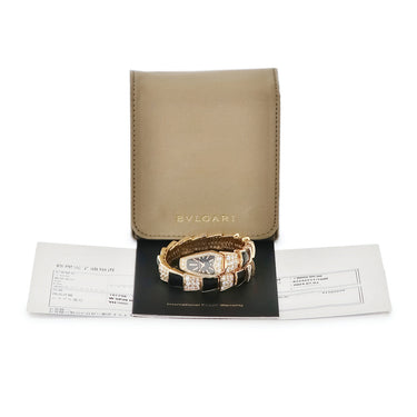 腕時計 ブルガリ BVLGARI セルペンティ 101790 SPP26G クオーツ レディース 純正ダイヤ K18RG×オニキス シングル ツートンカラー