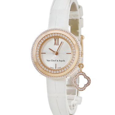 腕時計 ヴァンクリーフアーペル Van Cleef & Arpels チャーム ミニウォッチ VCARO29800 クオーツ レディース K18PG無垢 純正ダイヤ アルハンブラ