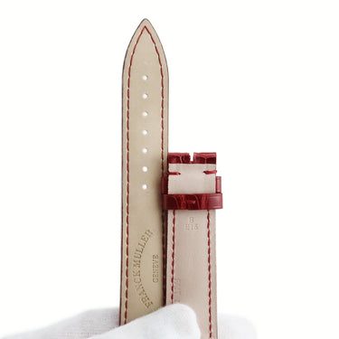 フランクミュラー FRANCK MULLER 純正 トノウカーベックス 2850 2852用 クロコバンド ワインレッド クロコダイル 腕時計パーツ 新品同様 ベルト 17mm ワインレッド 赤
