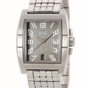 腕時計 ピアジェ PIAGET アップストリーム 27050 自動巻き メンズ OH済 グレー シルバー ベゼルバックル 角型 アラビア デイト