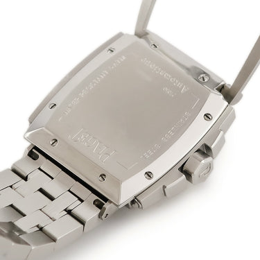 腕時計 ピアジェ PIAGET アップストリーム 27050 自動巻き メンズ OH済 グレー シルバー ベゼルバックル 角型 アラビア デイト