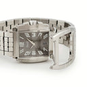 腕時計 ピアジェ PIAGET アップストリーム 27050 自動巻き メンズ OH済 グレー シルバー ベゼルバックル 角型 アラビア デイト