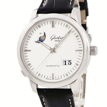 腕時計 グラスヒュッテ オリジナル GLASHUTTE ORIGINAL セネタ パノラマデイト ムーンフェイズ 100-04-13-02-04 自動巻き メンズ ホワイト