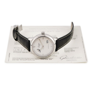 腕時計 グラスヒュッテ オリジナル GLASHUTTE ORIGINAL セネタ パノラマデイト ムーンフェイズ 100-04-13-02-04 自動巻き メンズ ホワイト