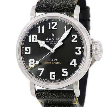 腕時計 ゼニス ZENITH パイロット タイプ20 レスキュー 03.2434.679/20.I010 自動巻き メンズ グレー アラビア 3針 スーパールミノバ