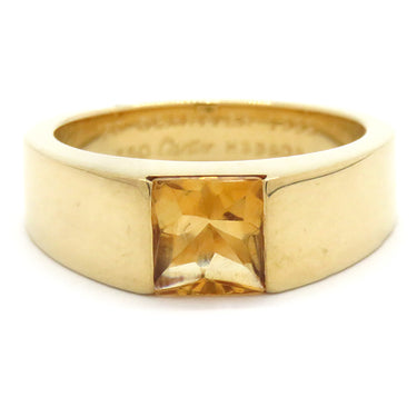 カルティエ Cartier タンクリング オレンジXイエローゴールド K18YG シトリン #50(JP10) リング 指輪 黄 750 18金 18K 9.5号