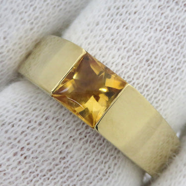 カルティエ Cartier タンクリング オレンジXイエローゴールド K18YG シトリン #50(JP10) リング 指輪 黄 750 18金 18K 9.5号