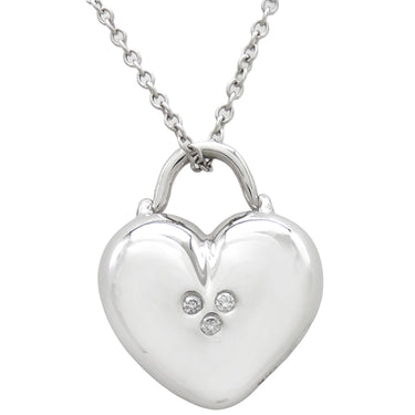 ティファニー Tiffany & Co センチメンタル ハート ドット 3Pダイヤモンド ペンダント ホワイトゴールド K18WG ダイヤモンド ネックレス K18WG ホワイトゴールド