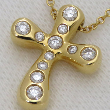 ティファニー Tiffany & Co ドッツクロス ダイヤ イエローゴールド K18YG ネックレス エルサ ペレッティ