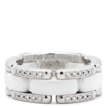 シャネル CHANEL ウルトラ コレクション リング J2643 ホワイトXホワイトゴールド K18WG セラミック T50(JP10) リング 指輪 白セラ 18K AU750 10号