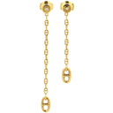 エルメス HERMES ニューファランドール チェーン イエローゴールド K18YG ダイヤモンド ピアス イエローゴールド ドロップピアス シェーヌダンクル ダイヤ Au750 18K