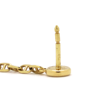 エルメス HERMES ニューファランドール チェーン イエローゴールド K18YG ダイヤモンド ピアス イエローゴールド ドロップピアス シェーヌダンクル ダイヤ Au750 18K