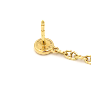 エルメス HERMES ニューファランドール チェーン イエローゴールド K18YG ダイヤモンド ピアス イエローゴールド ドロップピアス シェーヌダンクル ダイヤ Au750 18K