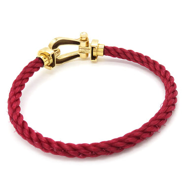 フレッド FRED フォース10 LM   レッドXイエローゴールド K18YG ステンレスケーブル GP #16 ブレスレット 赤