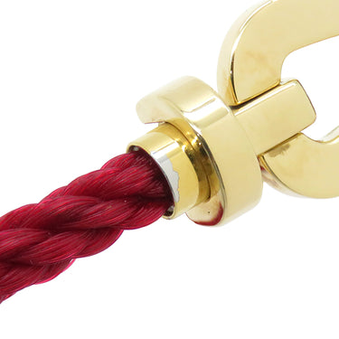 フレッド FRED フォース10 LM   レッドXイエローゴールド K18YG ステンレスケーブル GP #16 ブレスレット 赤