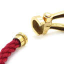 フレッド FRED フォース10 LM   レッドXイエローゴールド K18YG ステンレスケーブル GP #16 ブレスレット 赤