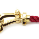 フレッド FRED フォース10 LM   レッドXイエローゴールド K18YG ステンレスケーブル GP #16 ブレスレット 赤