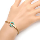 ブルガリ BVLGARI オープンワーク ブレスレット 357564 グリーンXローズゴールド K18PG ダイヤモンド マラカイト SM ブレスレット ピンクゴールド 750PG RG 1Pダイヤ