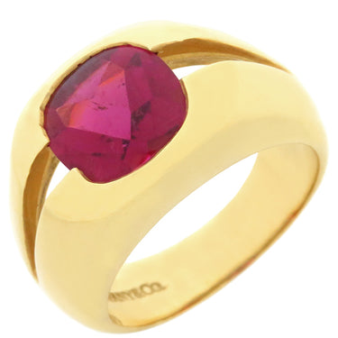 ティファニー Tiffany & Co 色石リング イエローゴールド K18YG リング 指輪 ピンク 9号