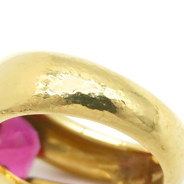 ティファニー Tiffany & Co 色石リング イエローゴールド K18YG リング 指輪 ピンク 9号