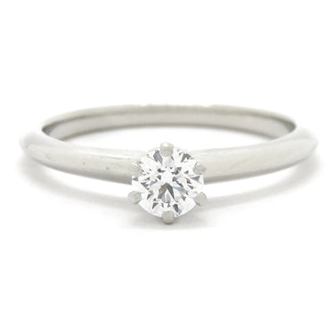 ティファニー Tiffany & Co ソリティア ダイヤリング プラチナシルバー Pt950 ダイヤモンド リング 指輪 T＆Co. 一粒 1P 10号