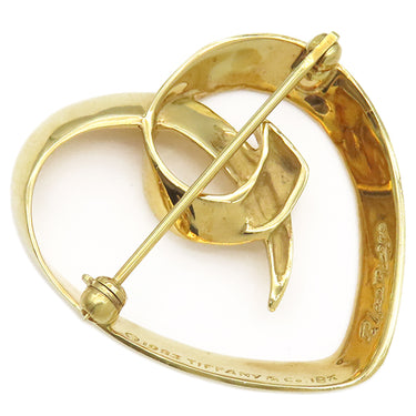 ティファニー Tiffany & Co オープンハート イエローゴールド K18YG ブローチ 750YG