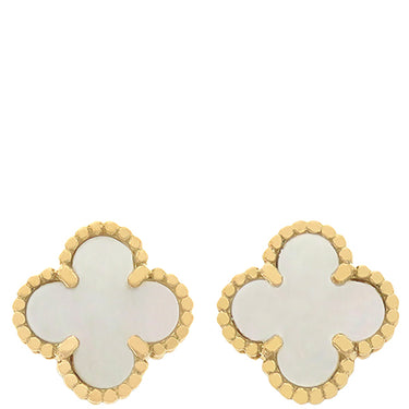 ヴァンクリーフアーペル Van Cleef & Arpels スウィート アルハンブラ VCARA44800 パールホワイトXイエローゴールド K18YG マザーオブパール ピアス 750YG 18K