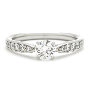 ティファニー Tiffany & Co ハーモニー ハーフエタニティ ダイヤリング プラチナシルバー Pt950 ダイヤモンド リング 指輪 T＆Co. 一粒 1P 5.5号