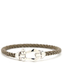 フレッド FRED フォース10 LM   グレージュXホワイトゴールド K18WG ステンレスケーブル メタル ＃17 ブレスレット