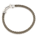 フレッド FRED フォース10 LM   グレージュXホワイトゴールド K18WG ステンレスケーブル メタル ＃17 ブレスレット