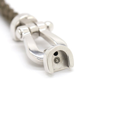 フレッド FRED フォース10 LM   グレージュXホワイトゴールド K18WG ステンレスケーブル メタル ＃17 ブレスレット