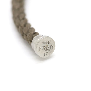 フレッド FRED フォース10 LM   グレージュXホワイトゴールド K18WG ステンレスケーブル メタル ＃17 ブレスレット