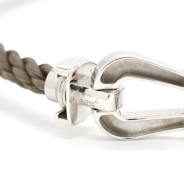 フレッド FRED フォース10 LM   グレージュXホワイトゴールド K18WG ステンレスケーブル メタル ＃17 ブレスレット