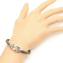 フレッド FRED フォース10 LM   グレージュXホワイトゴールド K18WG ステンレスケーブル メタル ＃17 ブレスレット