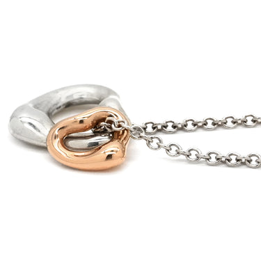 ティファニー Tiffany & Co ダブルオープンハート エクストラミニ 60991561 シルバー×イエローゴールド K18PG シルバー925 ネックレス T＆Co. AG925 18K PG ペレッティ