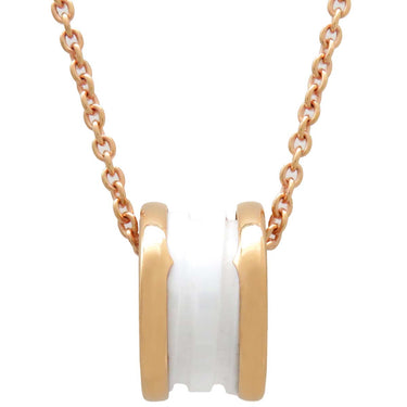 ブルガリ BVLGARI ビーゼロワン ネックレス 346082 ピンクゴールドXホワイト K18PG セラミック ネックレス B-zero1 ペンダント 18K 750PG 白