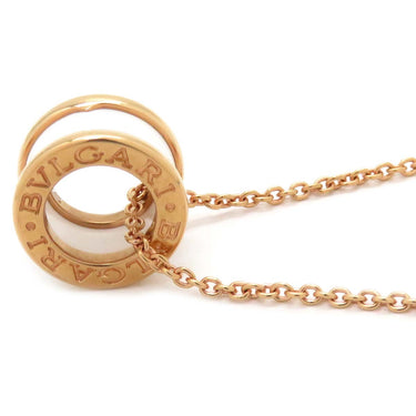 ブルガリ BVLGARI ビーゼロワン ネックレス 346082 ピンクゴールドXホワイト K18PG セラミック ネックレス B-zero1 ペンダント 18K 750PG 白