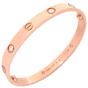 カルティエ Cartier LOVE ラブブレス ハーフダイヤ 4Pダイヤ B6069916 ピンクゴールド K18PG ダイヤモンド #16 ブレスレット 750PG RG 18K 18金